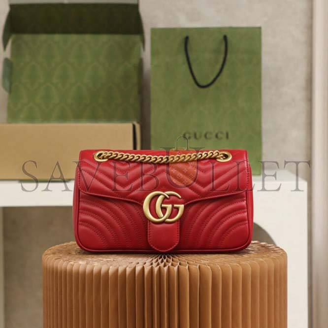 GUCCI    MARMONT SMALL MATELASSE SHOULDER BAG 443497 (26*7*15cm)